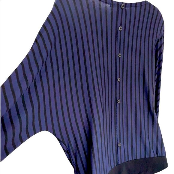 red haute cowl neck striped tee, blue/black - Picture 4 of 7